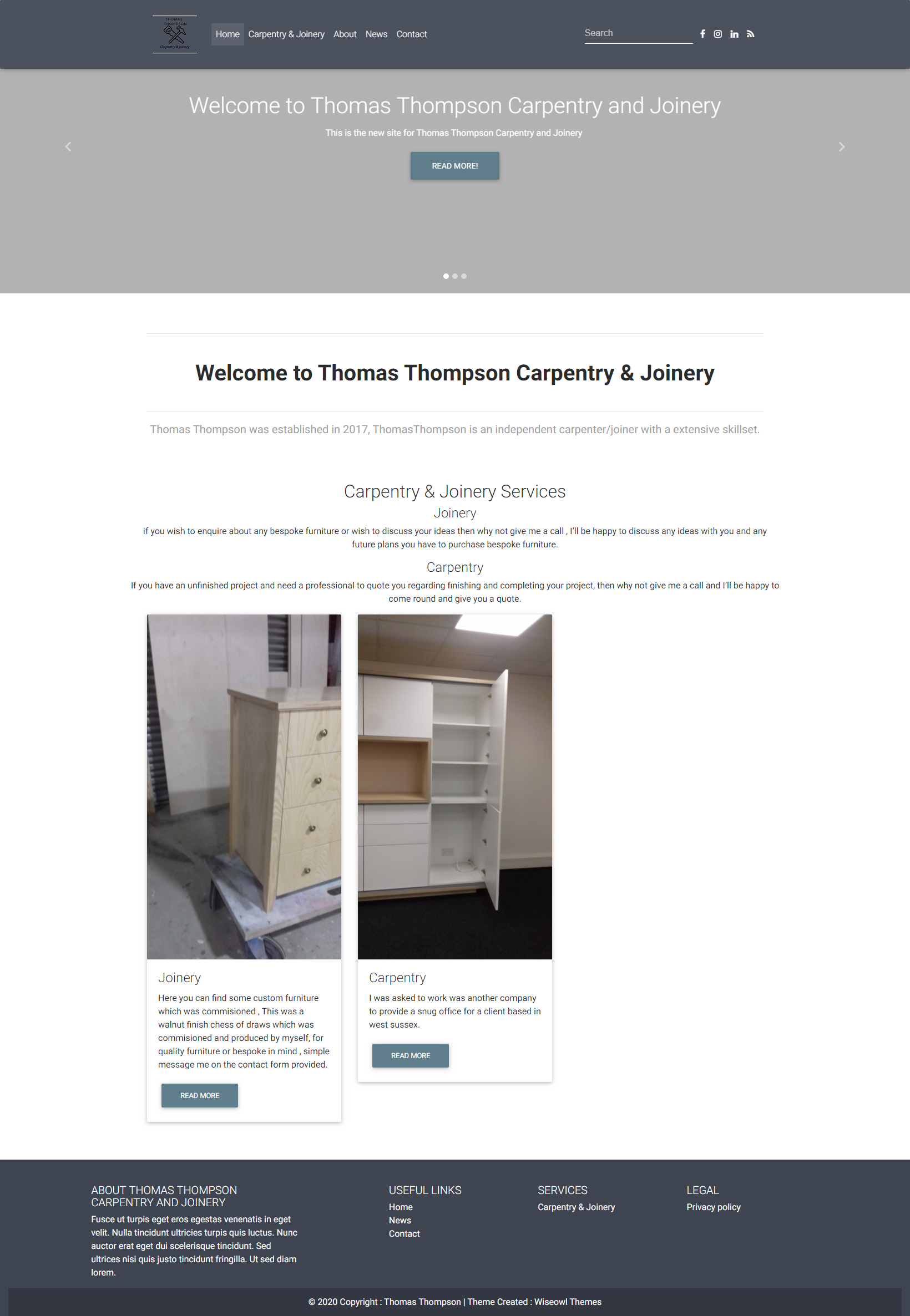 Startup theme – carpenters/joinery